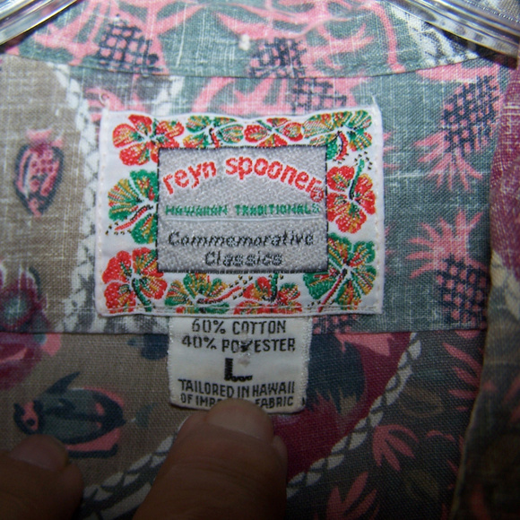 VTG REYN SPOONER HAWAIIAN PINK POLO SHIRT S3364 - Picture 4 of 7